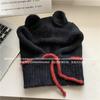 Coreia do Sul Bonito Orelhas Balaclava Chapéu Feminino Inverno Quente Proteção de Orelhas Chapéu de Lã À Prova de Frio Malha Pescoço Integrado