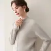 Suéter de Punto de Cachemira con Media Cremallera para Mujer Otoño/Invierno 2026 Cuello Alto Manga Larga Holgado Top de Lana de Alto Grado con Cuello Alto