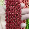 Polvo de concha repujado 8 mm camelia cuentas sueltas agujero recto para ensartar cuentas borla pulsera DIY collar accesorios de ropa al por mayor