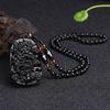 Pingente de vidro de obsidiana de imitação Black Dragon marca masculina dominadora colar casal colar de contas de ágata atacado