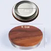 Tapa Antiderrames para Taza de Nogal Negro Norteamericano Borde de Acero Inoxidable 304 Adecuada para Taza de Café Taza de Té de 85 mm de Diámetro