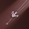 Collar de Cupido de Plata de Ley 990 para Mujer, Lujo Ligero, Diseño de Nicho de Gama Alta, Alas Blancas de Ángel, Cadena para Clavícula del Día de San Valentín