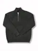 Suéter de Cuello Medio Abierto con Cremallera a Mitad y Líneas en las Cuatro Esquinas Chaqueta Mezclada Estilo Holgado Perezoso Top Tejido Unisex