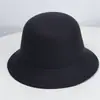 Chapéu Feminino Outono e Inverno Estilo Francês Hepburn Branco Mil Ouro Socialite Topper Lã Tweed Estilo Chapéu de Pescador Chapéu de Pescador
