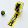 Fita de aviso com logo de marcação de decoração, cor de fundo amarelo, letras pretas, rolo grande, largura 4,8 cm, comprimento 25 metros
