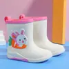 Botas de Chuva Infantis Desenho Animado com Forro de Lã Botas de Chuva Removíveis para Meninos e Meninas