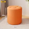 Taburete pequeño para el hogar, taburete para mesa de centro de sala, taburete redondo con cojín de cuero, asiento para niños, taburete bajo, banco moderno, taburete para cambiar zapatos en la entrada
