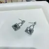 Pendientes de Candado de Circonita para Mujer Estilo Coreano Retro de Nicho Mismo Estilo Nuevos Pendientes Simples Versátiles de Temperamento