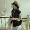 2022 Nuevo Chaleco Peludo de Estilo Perezoso de Comercio Exterior para Mujer, Corto, Estilo Coreano, Cuello, Holgado, Sin Mangas, Chaleco Chaqueta