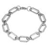 Explosiones de fuentes transfronterizas acero inoxidable prismático cuadrilátero moda europea y americana oro de 18 quilates pulsera de cadena cubana hip-hop para hombre