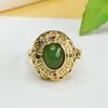 Anel Aiyu Jade Hetian Natural Jaspe Verde Espinafre Anel de Dedo Anel Saquinho Atacado Dropshipping S4011305