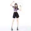 Pantalones Cortos Deportivos Transpirables de Dos Piezas Falsas con Cremallera Lateral para Hombres y Mujeres, Pantalones Cortos para Correr y Tenis con Forro, Pantalones de Tres Cuartos