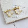 Pendientes DIY con clip de oreja de tornillo sin perforar con cabeza ondulada de oro real chapado en cobre que preserva el color, cabeza ondulada en forma de U, espiral ajustable