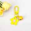 Ins fresco colorido pequena flor Bell chaveiro diy pingente feito à mão menina saco do coração porta fivela ornamentos bonitos