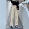 Pantalones de pierna ancha ajustados de cintura alta, jeans retro estilo americano para mujer, nuevos pantalones rectos holgados de primavera y otoño para tipo de cuerpo pera
