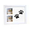 Moldura Memorial de Impressão de Patas de Gato e Cachorro de 10 polegadas para Travessia de Fronteira Decoração Suspensa DIY de Impressão de Mãos e Pés para o Primeiro Aniversário do Bebê Porta-Retrato Pode Ser Exibido ou Pendurado