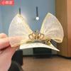 Horquilla de lazo de corona tridimensional para niñas, tocado infantil de Corea del Sur, horquilla para moño de princesa, clip para bebé para niñas