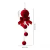 Enfeite de Sino de Natal Aveludado, Decoração Pendente para Árvore e Vitrine, Pingente de Natal com Textura de Veludo para Decoração de Feriado
