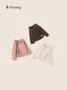 Ropa para Niños Youbao Primavera y Otoño Tops para Niñas, Nuevo Estilo Bebé Niñas Color Sólido Cuello de Muñeca Manga Larga Tops Engrosados