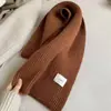 Cachecol Inverno Vinho Âncora Lã Nova Tricotado Cor Sólida Feminino Estilo Coreano Espessado Vermelho Quente e Versátil