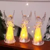 Decoración Navideña de Ángel Luminoso de Color Cálido Transfronterizo, Pequeño Ángel de Cristal Acrílico, Luz Nocturna de Ángel