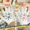 Nuevos guantes de invierno y otoño con cabeza de castor rizado, guantes de kt cat, guantes de muñeca de dibujos animados cálidos de felpa lindos