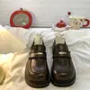 Zapatos de cuero para mujer estilo británico con suela gruesa, novedad otoño e invierno 2026, versátiles vintage, mocasines slip-on, zapatos Mary Jane JK