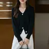 Cárdigan de Punto de Lana Nuevo para Mujer Otoño/Invierno 2026 con Cuello Apilado, Abrigo Versátil Elegante Clásico Adelgazante