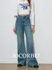 Pantalones Jocorbei de Estiramiento en Cuatro Direcciones Supermodelo Jeans de Cintura Media-Alta para Mujer, Corte Holgado, Pierna Recta Adelgazante, Pantalones de Boca de Campana
