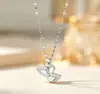 Colar Pingente Gota Zircônia Roxa Banhado a Ouro Cobre Design de Nicho de Luxo Leve Estilo Francês Transfronteiriço para Mulheres Corrente de Aço Titânio Corrente de Clavícula