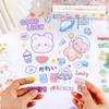 Estilo Coreano Desenho Animado Fofo Adesivos Transparentes para Diário Animal de Estimação Copo Térmico à Prova d'Água Material de Decoração de Diário Pequenos Adesivos à Prova d'Água