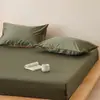 Lençol de baixo com elástico de algodão de fibra longa simples e luxo leve, protetor de colchão 100% algodão, capa anti-sujeira Simmons, 30cm de altura extra