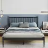 Cama moderna minimalista con estructura de hierro, cama doble reforzada de 1,8 m, cama de hierro forjado estilo nórdico, cama de hierro plegable, cama individual de 1 m