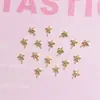 Pieza Decorativa de Estrella Pequeña Incrustada con Circonita de Oro Real Chapado en Cobre Accesorio de Broche Barroco Autodiseñado Hecho a Mano para Joyería