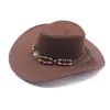 Comercio Exterior Europeo y Americano Región Oeste Sombrero de Vaquero Moda para Hombres y Mujeres Sombrero de Lana Estilo Étnico Sombrero de Vaquero de Xizang