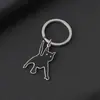 Llavero de gato de acero inoxidable lindo de dibujos animados creativos transfronterizos accesorio para bolso