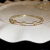 Pulsera de Zirconia Ovalada Chapada en Oro Real Pulsera de Diseño Industrial Pesado Moda Pulsera Joyería Super Brillante Luz Lujo Joyería de Alto Sentido