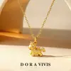O Atacadista Vendeu Milhares de Peças e Terá Dinheiro Imediatamente. Colar de Unicórnio Fofo Banhado a Ouro Areia com Pingente de Cola Versátil