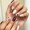 Adesivo de unha de armadura de balé de comprimento médio, glitter gradiente, unha falsa, unhas doces ins