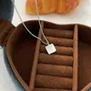 Corea del Sur Estilo Coreano Suiheng Plata de Ley S925 Cepillada Geométrico Cuadrilátero Collar para Mujer Nicho Lujo Ligero Moda Cadena de Clavícula