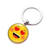 Llavero Colgante Bola de Cristal Emoticono de Amor Cadena para Bolso Colgante Piedra de Tiempo Llavero San Valentín