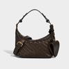 Bolsa para Lonchera de Mano Tejida a Mano de Moda, Bolso de Hombro Cruzado de Cuero Suave Versátil de Diseño de Nicho de Alta Gama para Mujer