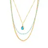 Moda Versátil Bohemio Colgante Joyería Nicho Temperamento Alto Grado Capas Acero de Titanio Collar Joyería para Mujer