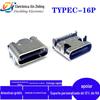 Conector Typec-16P Horizontal Montagem em Superfície Tipo Fêmea Soquete Porta de Carregamento Horizontal Typec