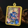 Colgante Thangka de Cinabrio de los Doce Signos del Zodíaco Bodhisattva Samantabhadra Manjushri Ocho Deidades Guardianas Amuleto del Buda del Año de Nacimiento Caja Gau