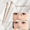 Pincel Sombra de Nariz en Forma de Hoz, Abanico Medio Angulado para Difuminar Iluminador, Pincel Pequeño Lateral para Sombra de Contorno, Pincel de Maquillaje para Principiantes Cangzhou