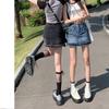 Estilo Americano Chica Sexy Short de Mezclilla Culottes para Mujer Verano 2024 Nuevo Diseño Sentido Cintura Alta Ajustado A-line Pantalones Calientes Modernos