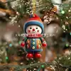 Colgantes de Personajes Navideños Nuevos Transfronterizos, Colgantes Planos de Acrílico para Decoración Interior de Automóviles, Adornos Colgantes para Fiestas Navideñas