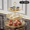 Selección Transfronteriza de Plato de Frutas de Loto de Tres Capas de Lujo Ligero Bandeja Creativa para Dulces Postres Bocadillos para Sala de Estar Hogar Té de la Tarde