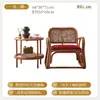 Estilo vintage wabi-sabi juego de tres piezas de mesa de centro de ratán y silla para balcón sofá individual silla con respaldo silla tejida de ratán retro con reposabrazos
